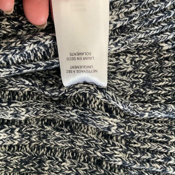 Splendid color block cotton turtleneck sweater ivory gray cable knit fisherman L - Picture 5 of 16